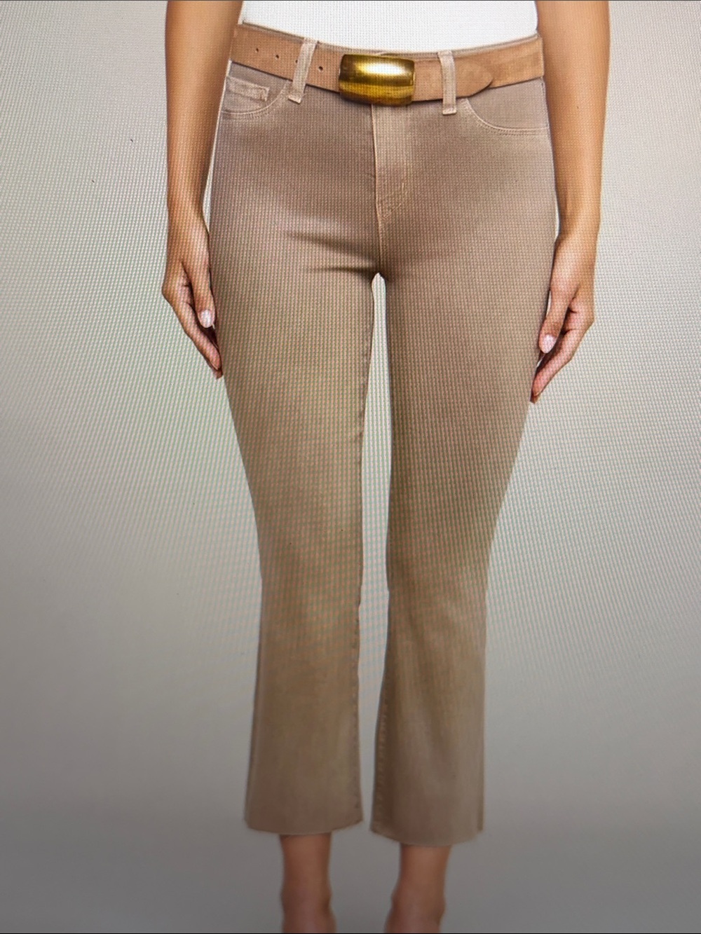 L'AGENCE KENDRA Coated Cropped Flare Jean. Color RYE. SZ 25. NWOT.